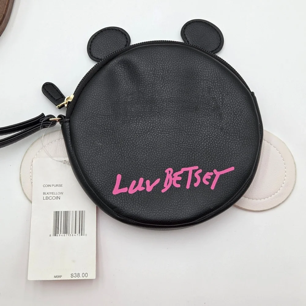 Luv Betsey Johnson NEW Bumble Bee Zip Around Coin Wristlet Coin Purse Bag 6